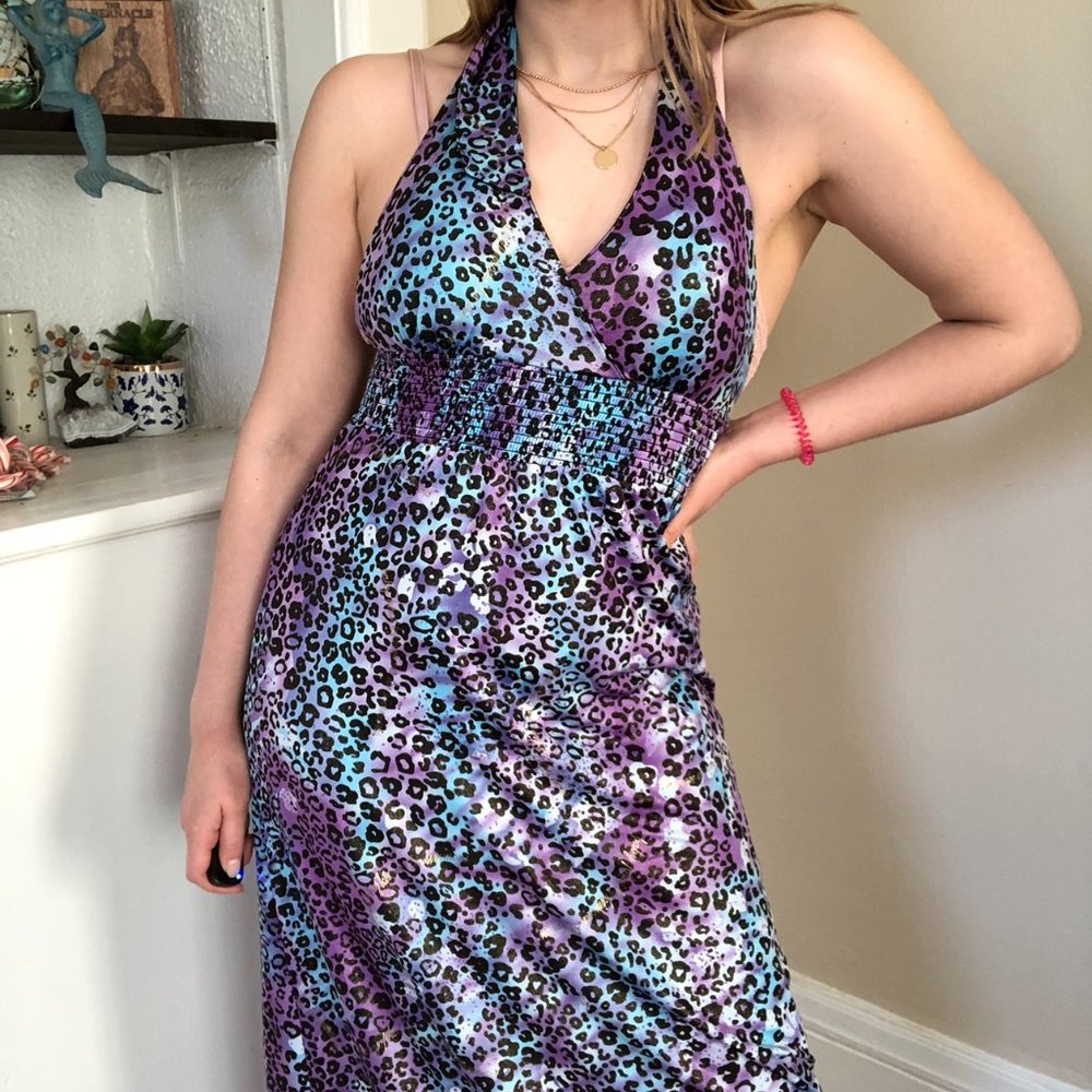 Babyphat Leopard Print Halter Dress